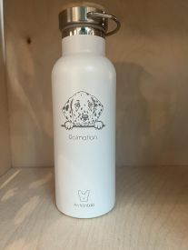 Bamboo Bottle Dalmatian White